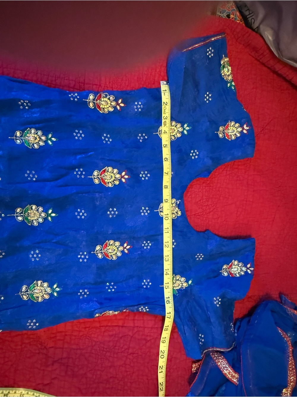 Blue Embroidered Ethnic Blouse